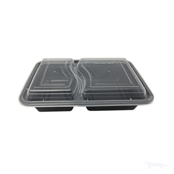 Container, Combo, Rectangle, Black, 2 Comp, 30 oz