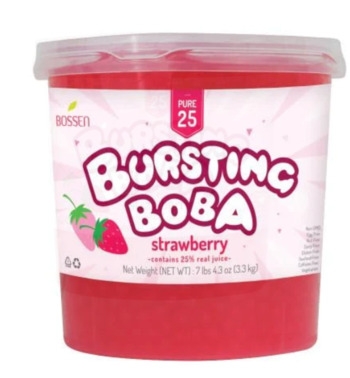 Bursting Boba, (juice Poppers), Strawberry (4)