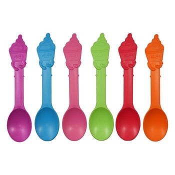 Spoons, Assorted Colored, Swirl , Med Duty, Biodegradable