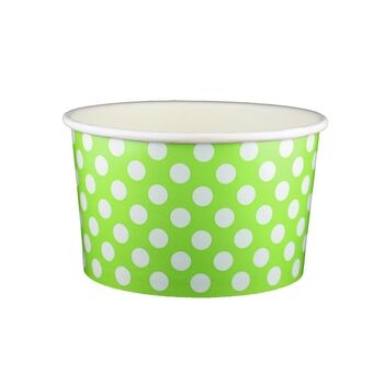 Containers, 20 Ounce Paper, Polka Dot Green, Cold/Hot