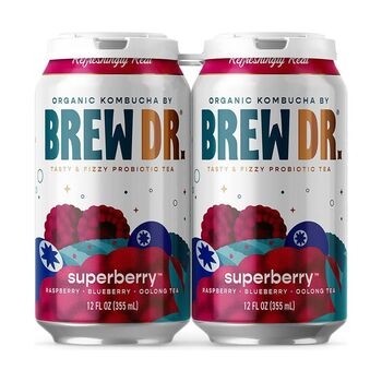 Kombucha, Superberry, 4/6 Pk, , Organic 24/12 Oz