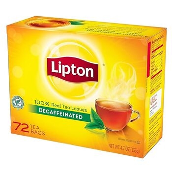 Decaffeinated Individually Wrapped Tea Bags  6/72 Ct