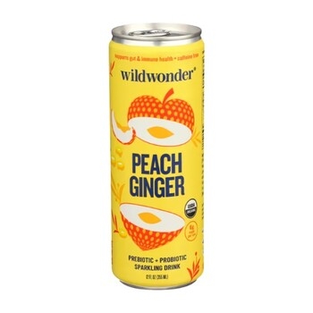 Drink, Peach Ginger, Prebiotic + Probiotic, Sparking - 123189 12/12 Oz