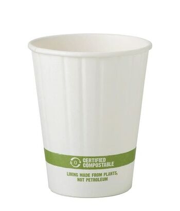 Cup, Paper, Hot, Double Wall, White, 20/50, 8oz, Cu-pa-8d, 1000 Ct