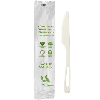 Utensils, Knife, Compostable, Individually Wrapped , Tpla, 200f, Kn-ps-i, 750 Ct