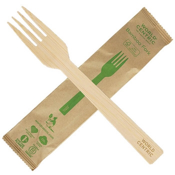 Utensils, Wrapped, Forks, Bamboo Cutlery, 6.7 In Fo-bb-i, 750 Ct