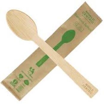 Utensils, Wrapped, Spoons, Bamboo Cutlery, 6.7 In Sp-bb-i, 750 Ct