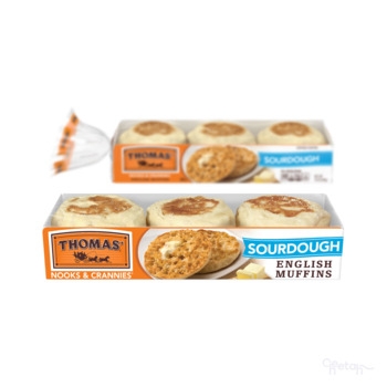 English Muffins, Thomas, Sourdough, Frozen, 6 Ct