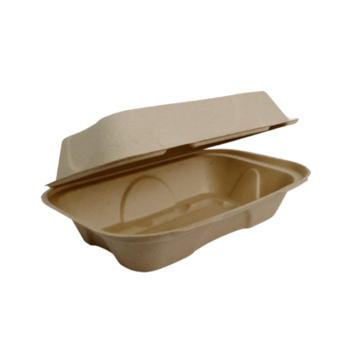 Container, Hinged, Fiber, Compostable, Hoagie, 9" x 6"