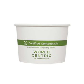 Container, Paper, White, Compostable, 8 oz