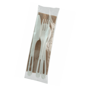 Cutlery Kit, 4 Piece, Compostable, 6"