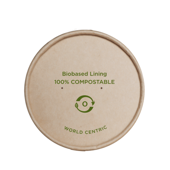 Lid, Paper Container, Kraft, Compostable, Bol-Pa-12-K, 12-32 oz