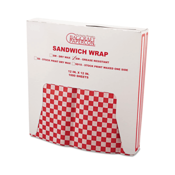 Wrap, Paper, Checker, Red, 12" x 12"
