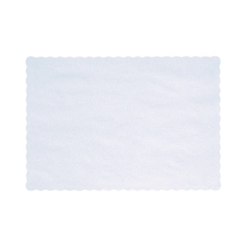 Placemat, Tray, Scalloped, White, 14"X19"