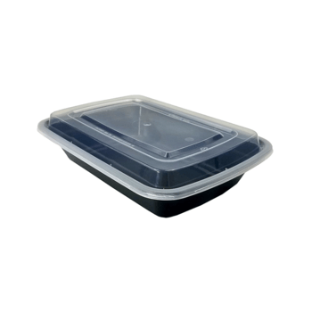 Container, Combo, Rectangle, Black, 1 Comp, 58 oz