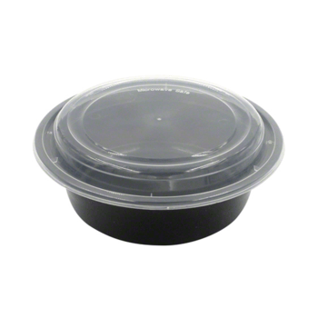 Container, Combo, Round, Black, 1 Comp, 40 oz