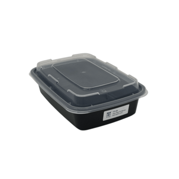 Container, Combo, Rectangle, Black, 1 Comp, 24 oz