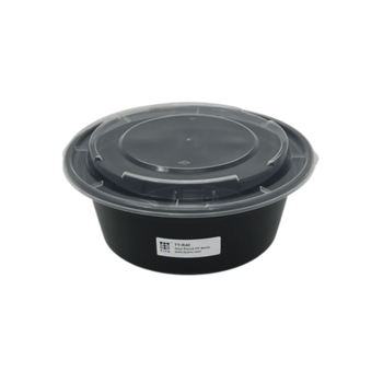 Container, Combo, Round, Black, 3 Comp, 45 oz