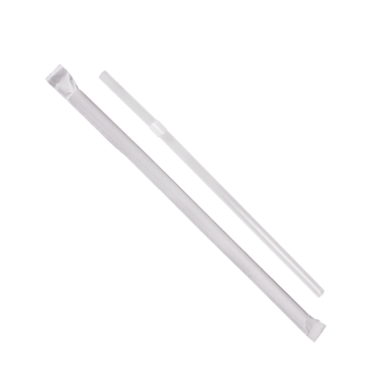 Straw, Clear, Flex, Wrapped, 7.75", Jumbo 5mm C9091