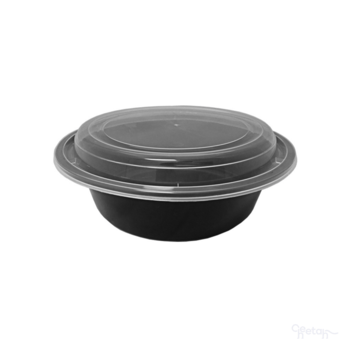 Container, Combo, Round, Black, 1 Comp, 32 oz