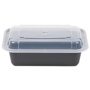 Container, Combo, Rectangle, Black, 1 Comp, 24 oz