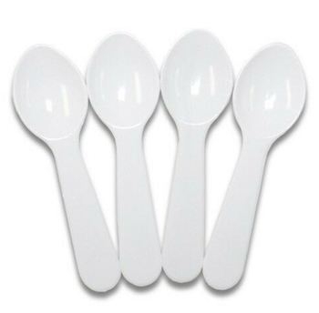 Cutlery, Spoon, Tasting, White, 3"