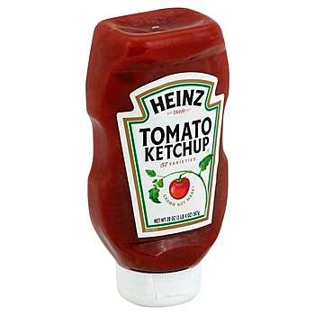 Ketchup, Squeeze Bottle, Upside Down, Clear