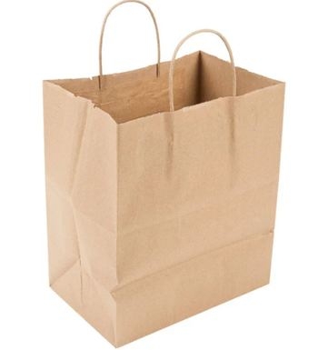 Bag, Paper, Brown, w/Handle, 10" x 6.75" x 12"