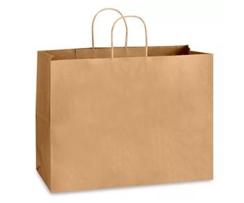 Bag, Paper, Tote w/Handle, Kraft, 16" x 6" x 12.5"