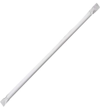 Straw, Clear, Wrapped, Jumbo, 10.25"