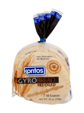 Bread, Kontos, Gyro, Pre-Oiled, 7"
