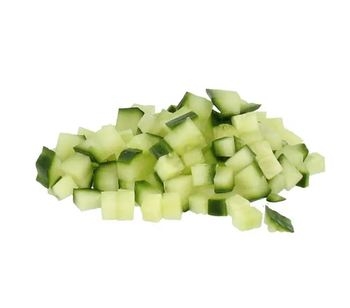 Cucumber, Dice, 1/2", w/Skin