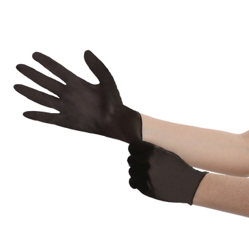 Gloves, Nitrile, Pdr Fr, Black, Medium