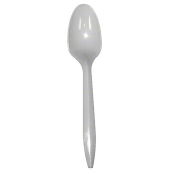 Cutlery, Tea Spoon, Medium Weight, White, PP