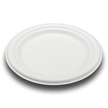 Plate, Round, Bagasse, White, No Pfas, 6"