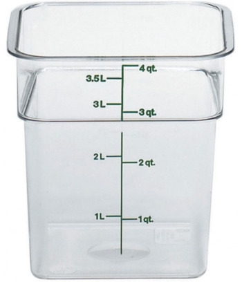 Container, Square, Clear, Measuring, 4 Qt