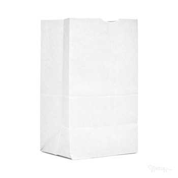 Bag, Paper, White, 10#