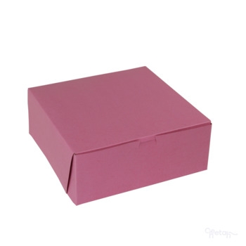 Box, Bakery, 1 Piece, Cornerlock, Pink, 10" x 10" x 4"