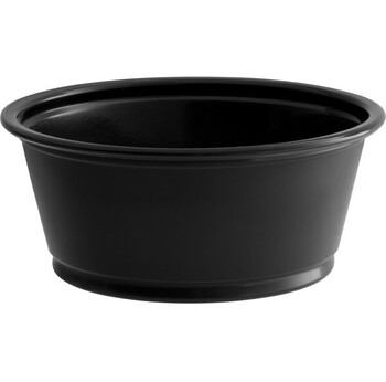 Cup, Portion, Plastic, Black, 3.25 Oz