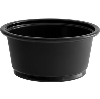 Cup, Portion, Plastic, Black, 2 Oz