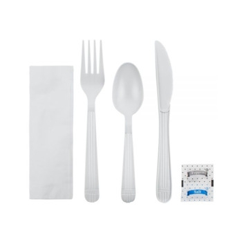 Cutlery Kit, 6 Piece, Heavy Weight, White, Pp
